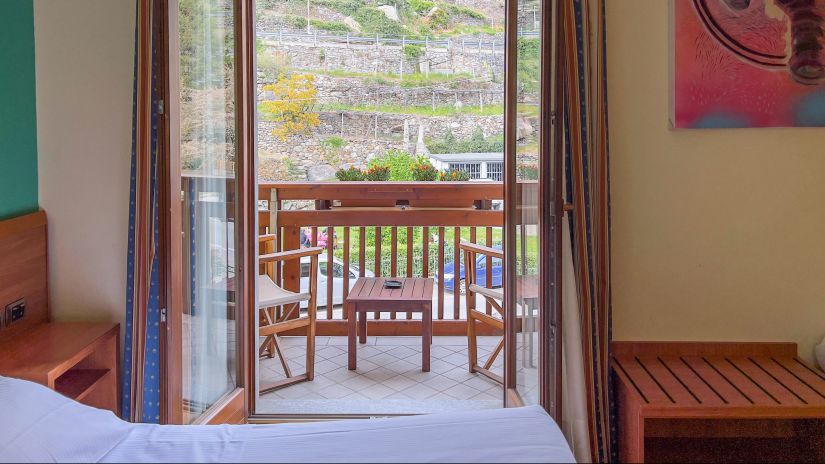 Vue depuis le balcon de la chambre quadruple